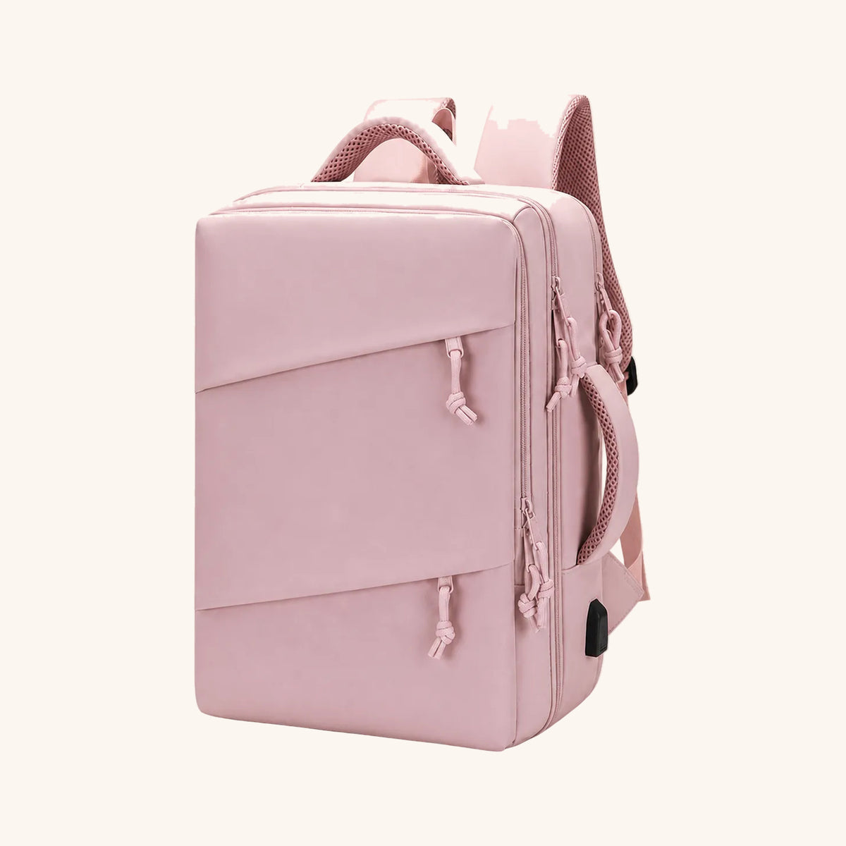 Sac � Dos Multifonction Imperm�able - Ordinateur 15,6 Pouces, Ouverture 180�, Grande Capacit� | Voyage, Travail & �cole Rose sans logo ni texte