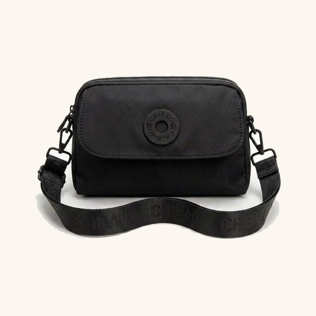 Tizari normalized v2 - Sac Bandouliere Femme Noir Nylon - fond #f8f4ec