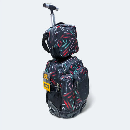 Cartable Scolaire Garcon Valisa - Cartable 3 pièces à roulettes – Design moderne et