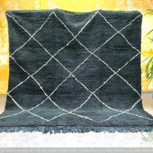Black Vintage Beni Ourain Carpet RBW1BW