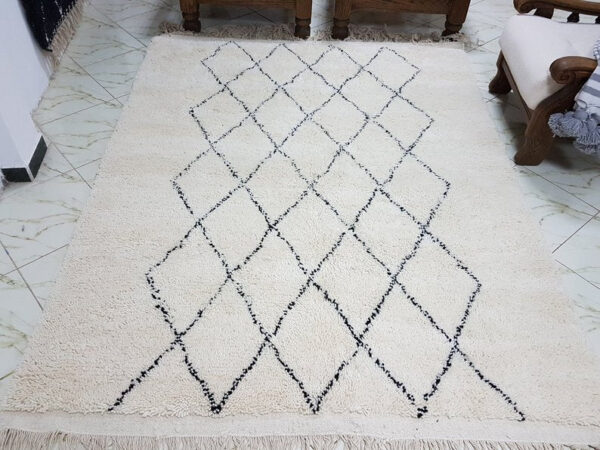 Original Handcrafted Vintage Beni Ourain Carpet RBW1WB - Image 2