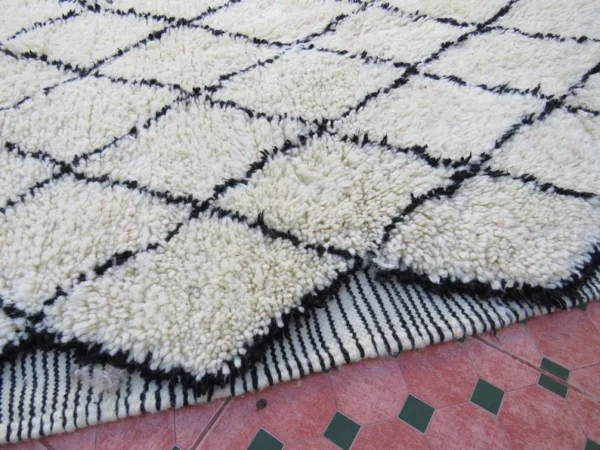 White Original Handcrafted Vintage Beni Ourain Carpet RBW1WB - Image 5