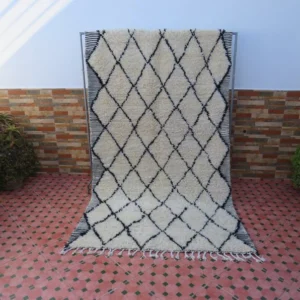 White Original Handcrafted Vintage Beni Ourain Carpet RBW1WB
