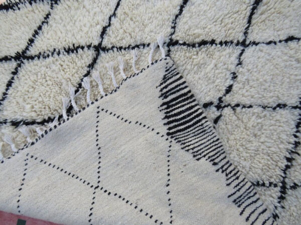 White Original Handcrafted Vintage Beni Ourain Carpet RBW1WB - Image 2
