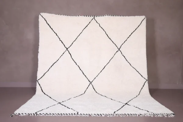 White Vintage Beni Ourain Carpet RBW2WB