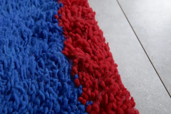 Original Blue Handcrafted Vintage Beni Ourain Carpet RBW3BU - Image 7