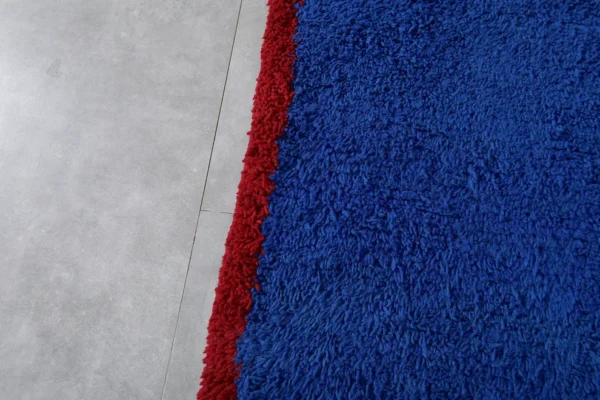 Original Blue Handcrafted Vintage Beni Ourain Carpet RBW3BU - Image 6