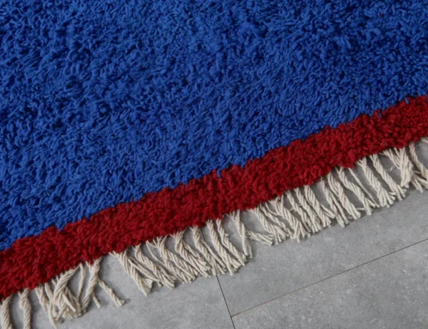 Original Blue Handcrafted Vintage Beni Ourain Carpet RBW3BU - Image 5