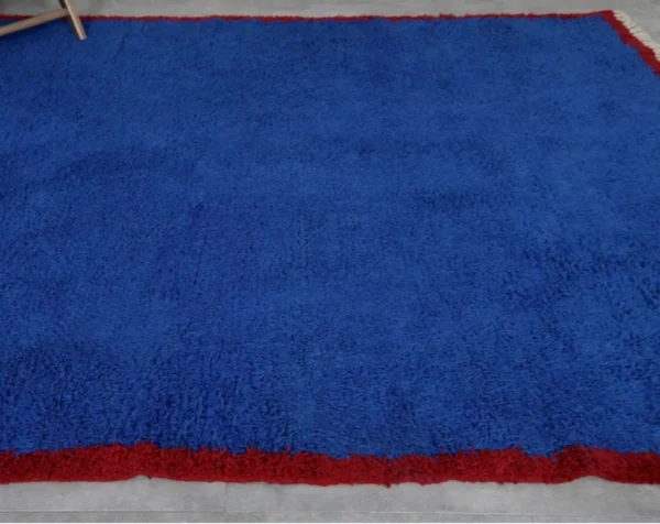 Original Blue Handcrafted Vintage Beni Ourain Carpet RBW3BU - Image 3