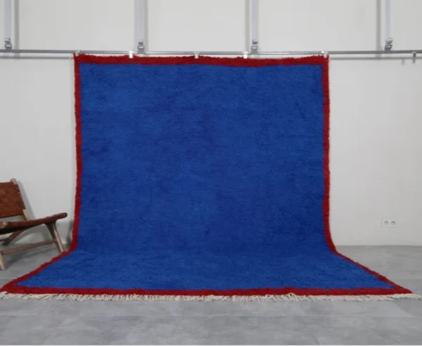 Original Blue Handcrafted Vintage Beni Ourain Carpet RBW3BU
