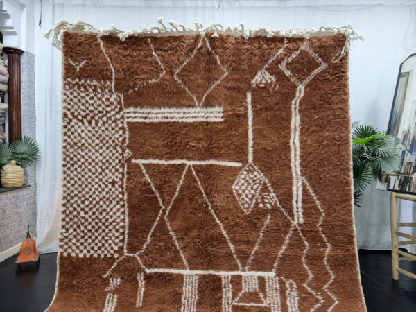 Brown Handmade Vintage Beni Ourain Carpet RBW3BR . - Image 3