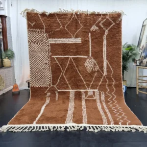 Brown Handmade Vintage Beni Ourain Carpet RBW3BR .