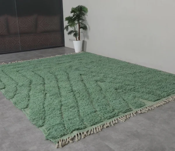 Original Green Vintage Beni Ourain Carpet RBW3GN - Image 4