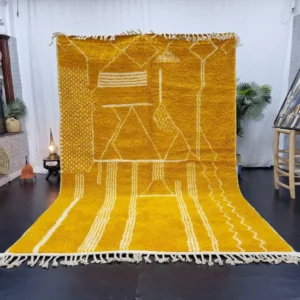 Original Handcrafted Vintage Beni Ourain Carpet Mustard RBW2MU