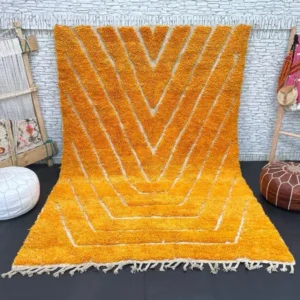 Original Handcrafted Vintage Beni Ourain Carpet Mustard RBW1MU