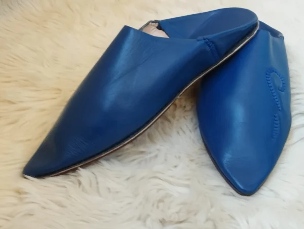 100% leather Moroccan slippers Men's leather handmade babouche  slippers - Image 8