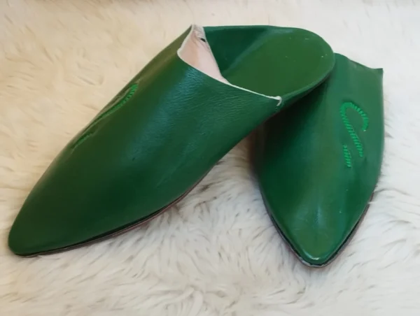 100% leather Moroccan slippers Men's leather handmade babouche  slippers - Image 7