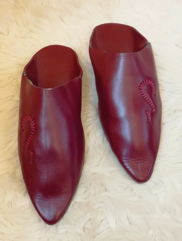 100% leather Moroccan slippers Men's leather handmade babouche  slippers - Image 6