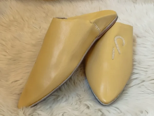 100% leather Moroccan slippers Men's leather handmade babouche  slippers - Image 5
