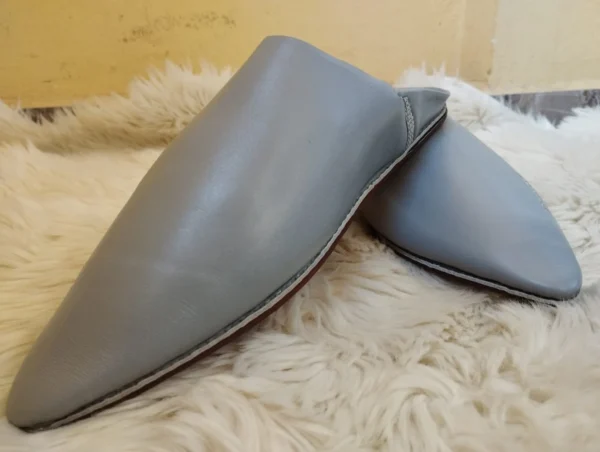 100% leather Moroccan slippers Men's leather handmade babouche  slippers - Image 3