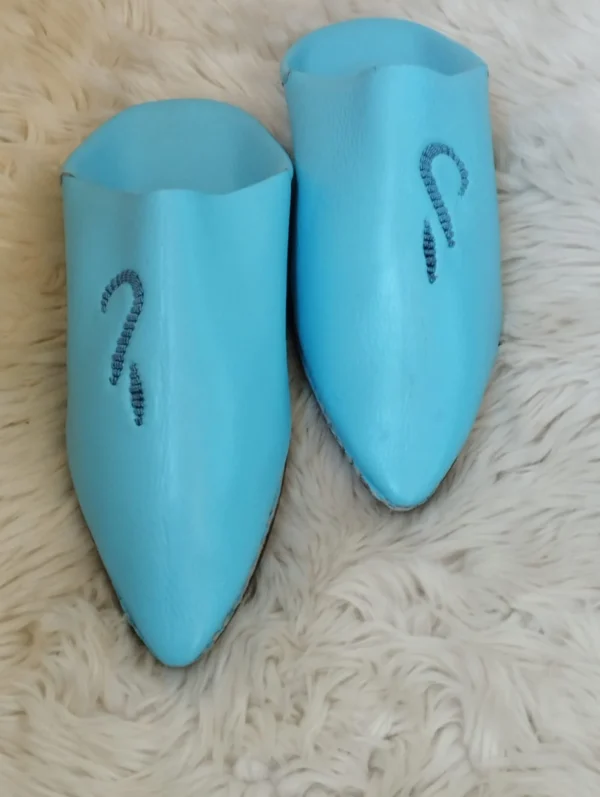 100% leather Moroccan slippers Men's leather handmade babouche  slippers - Image 2