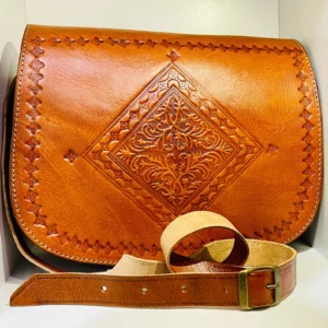 Women's Moroccan Leather Shoulder Bag – Handmade & Stylish