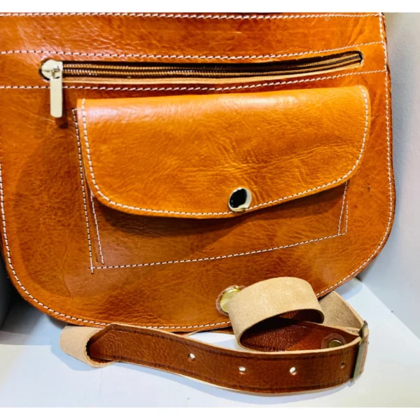 Women's Moroccan Leather Shoulder Bag – Handmade & Stylish - Image 3