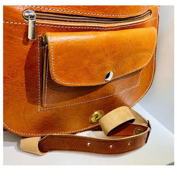 Women's Moroccan Leather Shoulder Bag – Handmade & Stylish - Image 7