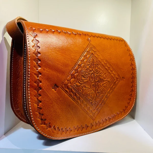Women's Moroccan Leather Shoulder Bag – Handmade & Stylish - Image 6