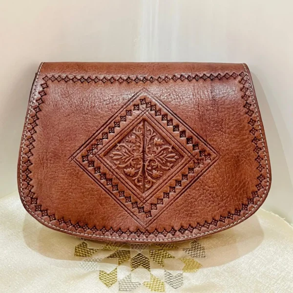 Women's Moroccan Leather Shoulder Bag – Handmade & Stylish - Image 6