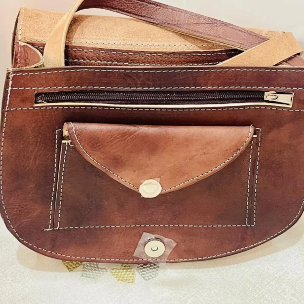 Women's Moroccan Leather Shoulder Bag – Handmade & Stylish - Image 5