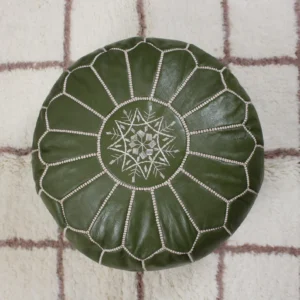 Moroccan leather pouf, Berber pouf, handmade round pouf