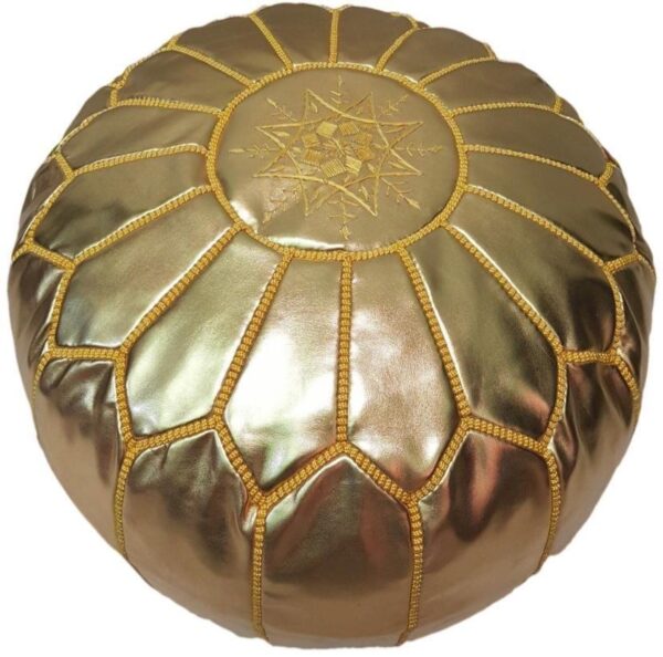 Moroccan leather pouf, Berber pouf, handmade round pouf - Image 9