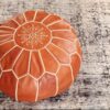 Moroccan leather pouf, Berber pouf, handmade round pouf - Image 5