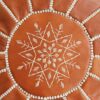 Moroccan leather pouf, Berber pouf, handmade round pouf - Image 4