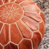 Moroccan leather pouf, Berber pouf, handmade round pouf - Image 3