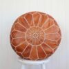 Moroccan leather pouf, Berber pouf, handmade round pouf