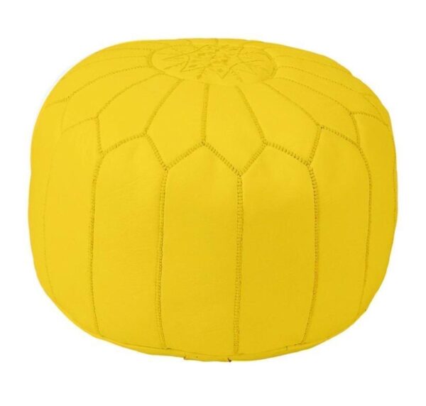 Moroccan leather pouf, Berber pouf, handmade round pouf - Image 5