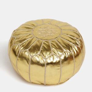 Moroccan leather pouf, Berber pouf, handmade round pouf