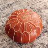 Moroccan leather pouf, Berber pouf, handmade round pouf - Image 2